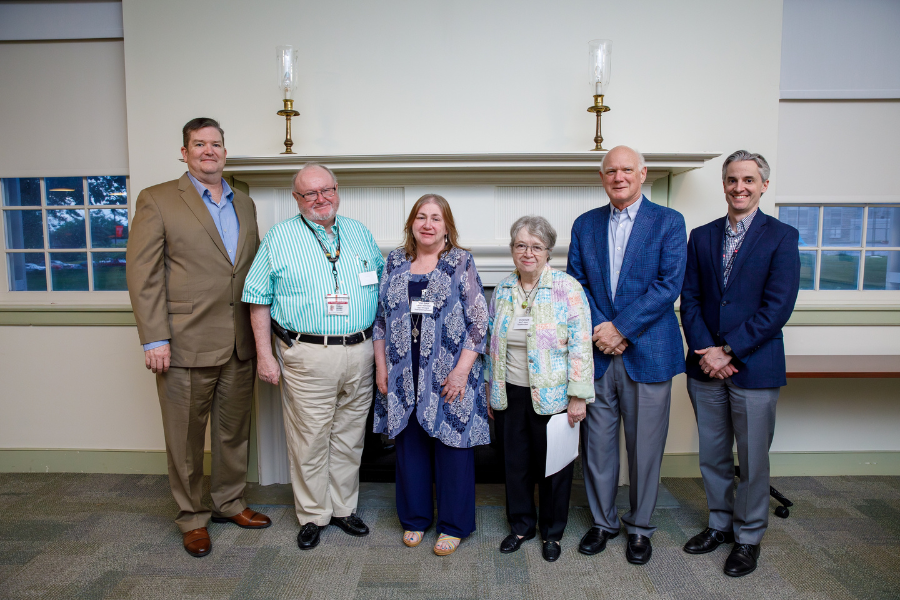 (From left) James Hazlett, MSN, RN, NE-BC; James Fitzgerald; Susan Gueye, Executive Director, Upper Moreland Youth and Drug Council; Elly Reinhardt; Martin Ogletree; and Michael McCormick.